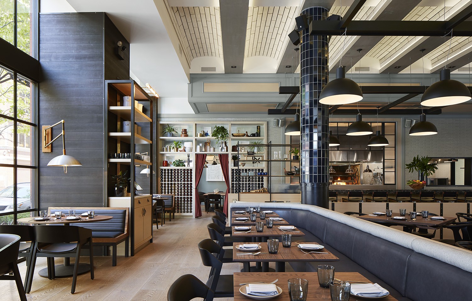 Inside Proxi Chicago Restaurant with Juniper’s Custom Lighting