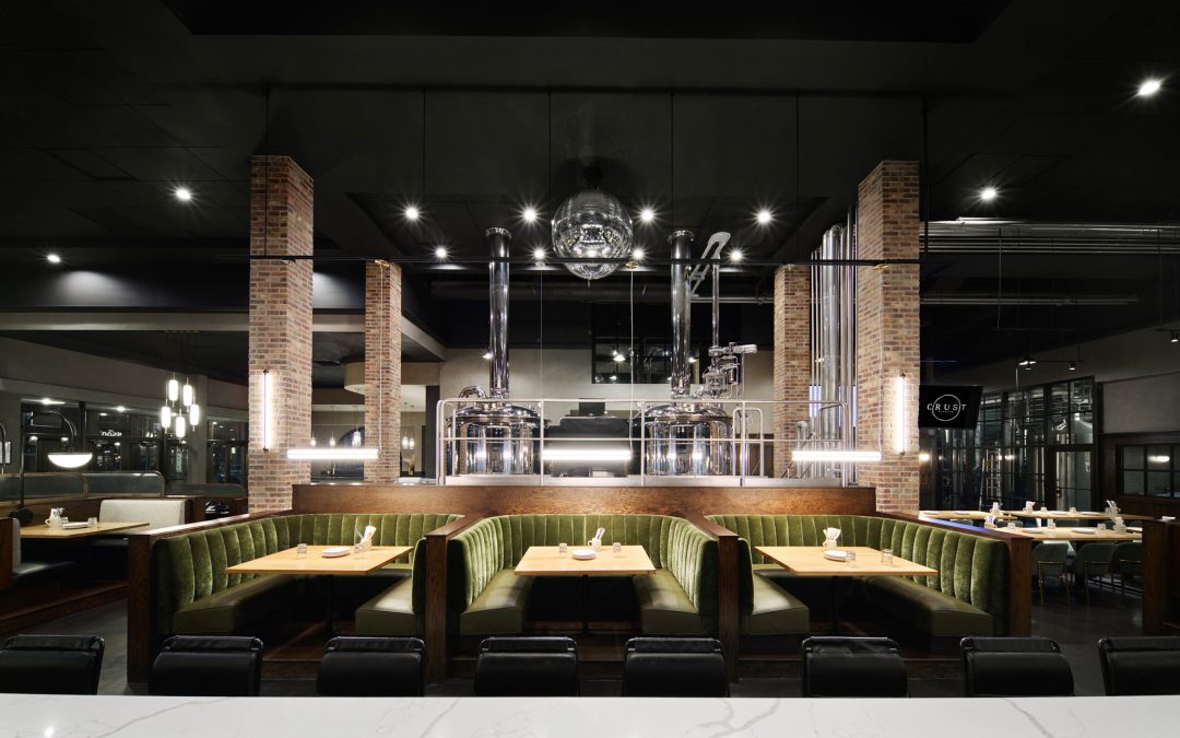 Metropolis Suspension & THIN Vanity Light Installed in Crust Brewing