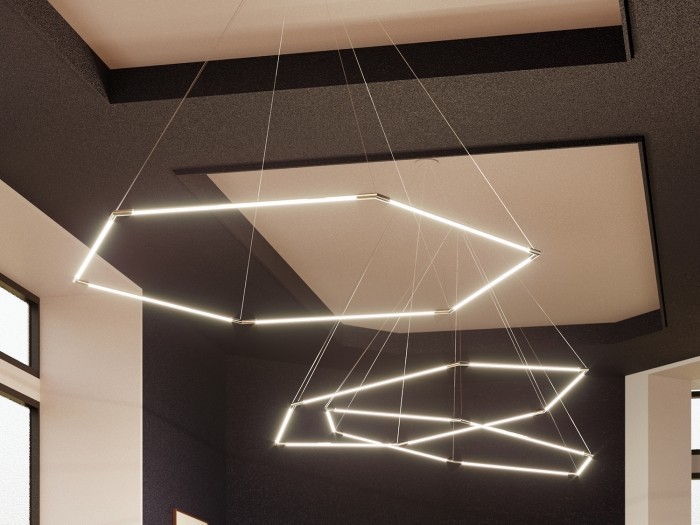 Juniper Lighting Hexagonal Geometric Shape Suspended Fixture