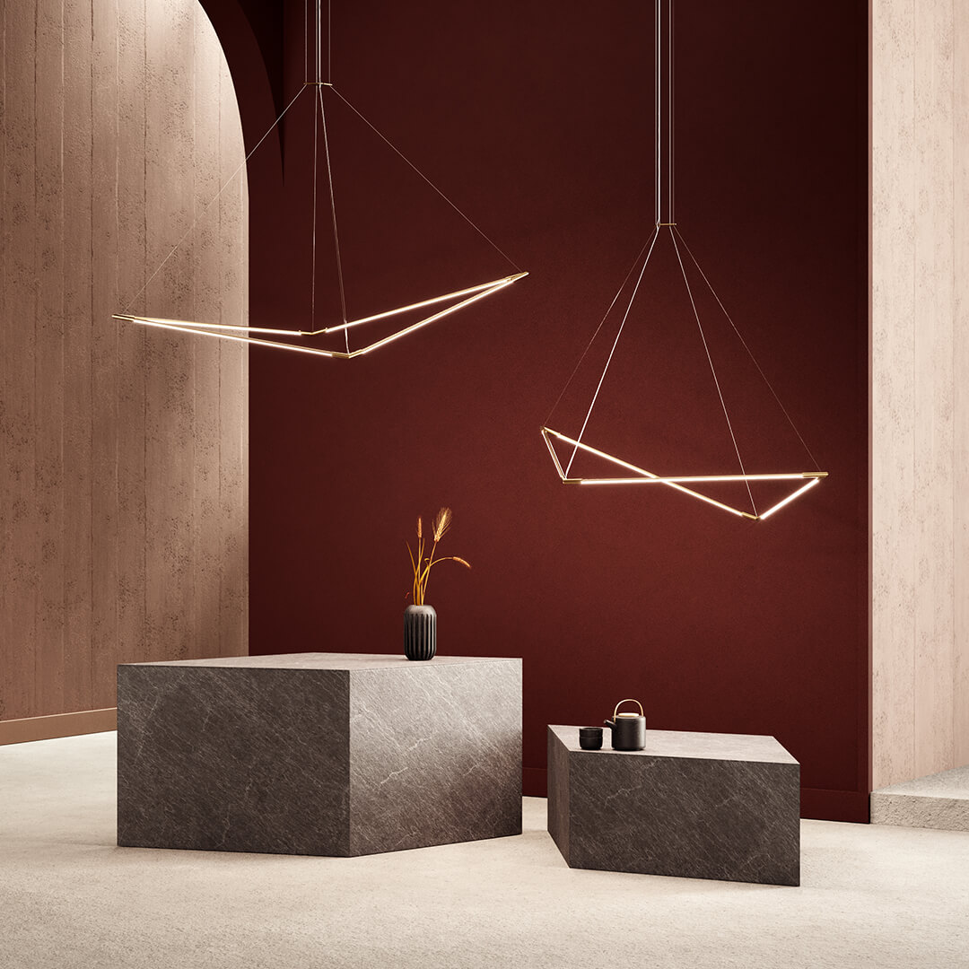 Rhombus Geometric Light Fixture Contemporary Installation